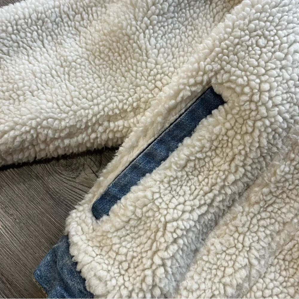 Pilcro & the Letterpress Women's Large Sherpa Denim Jacket - Picture 8 of 10